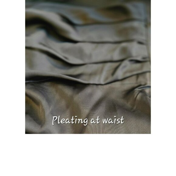 ASTR Size Medium Skirt Long Pencil Pleated Black Silk-Like NWT - Picture 3 of 10